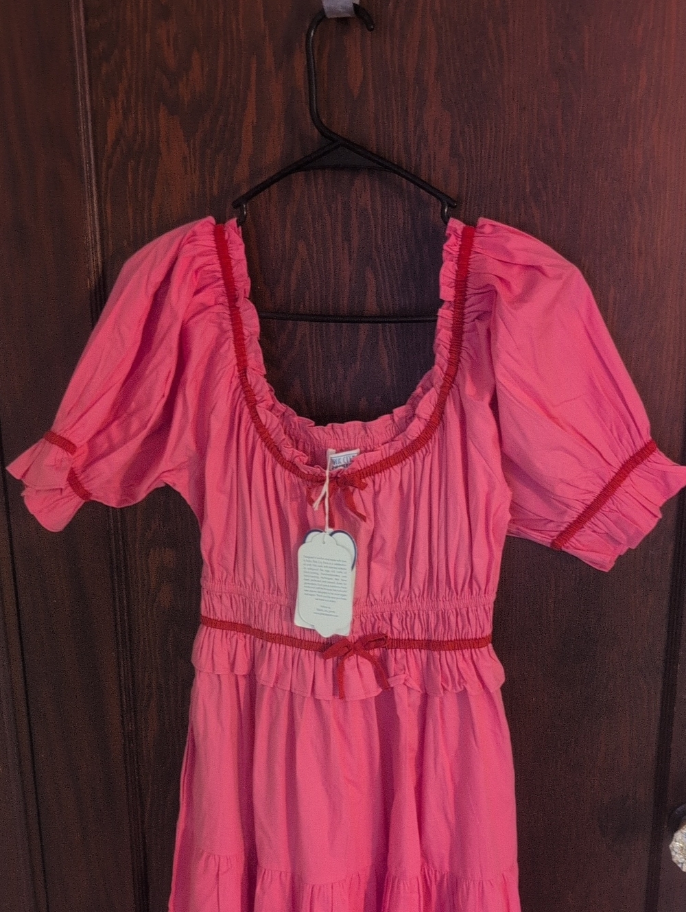 Tuckernuck Pink City Prints Bubblegum Agatha Pink Ruffle Tiered Midi Dress NWT - Picture 11 of 16